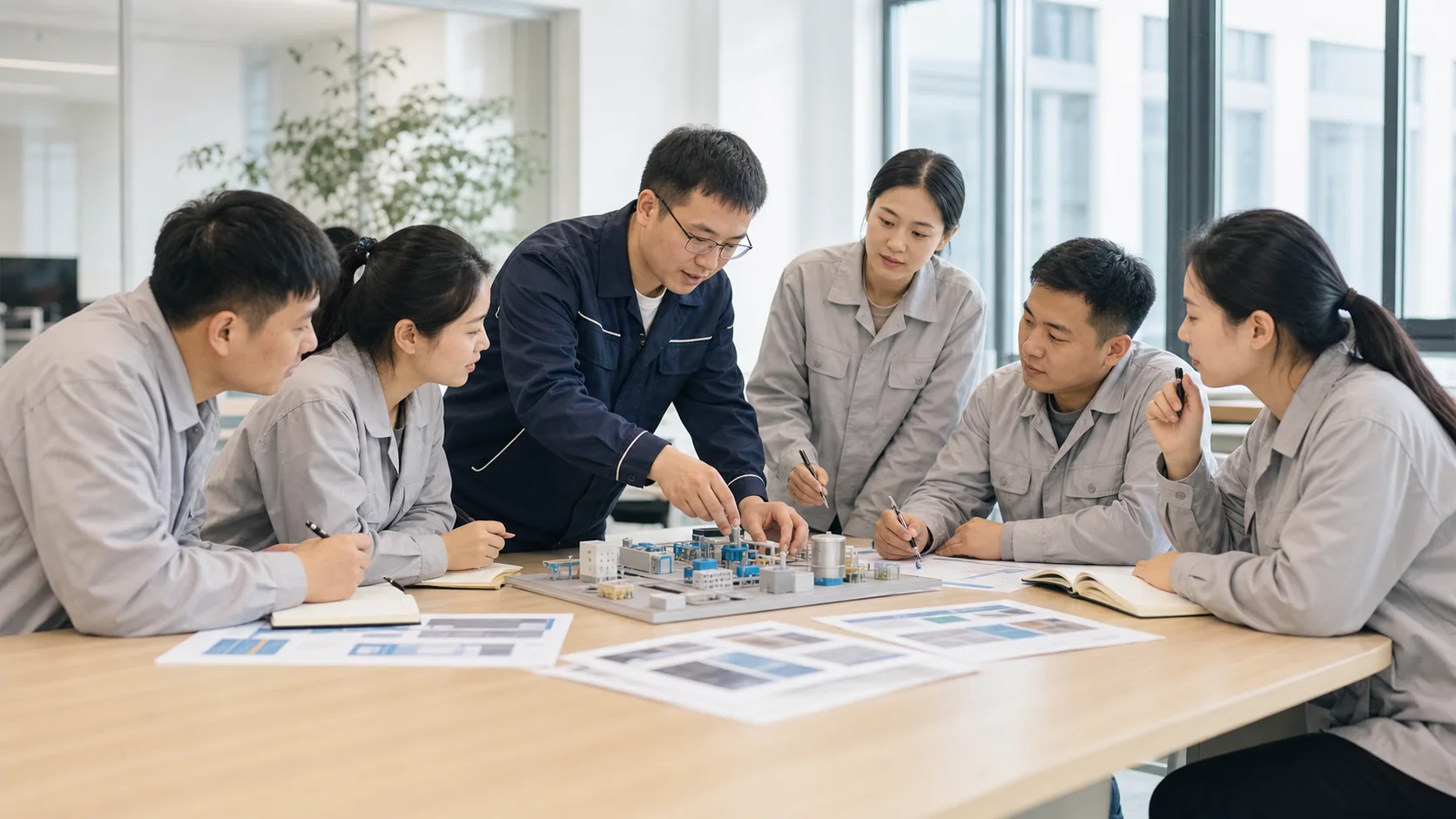 专业讲师带领企业员工进行实操培训